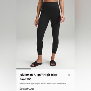 Lululemon Align H-R Pant 25" black BNWT